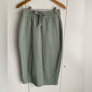 Zara Sage Drawstring Midi Sweat Skirt